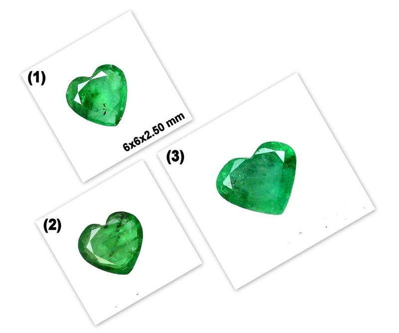 NATURAL CALIBRATED 6MM HEART SHAPE 60 PIECES ZAMBIAN EMERALD LOT LOOSE GEMSTONE