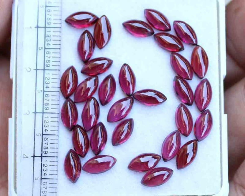 24.30 Ct 31 Pcs 4*8 Mm Natural Pink Red Garnet Marquise Cabochon Loose Gemstone