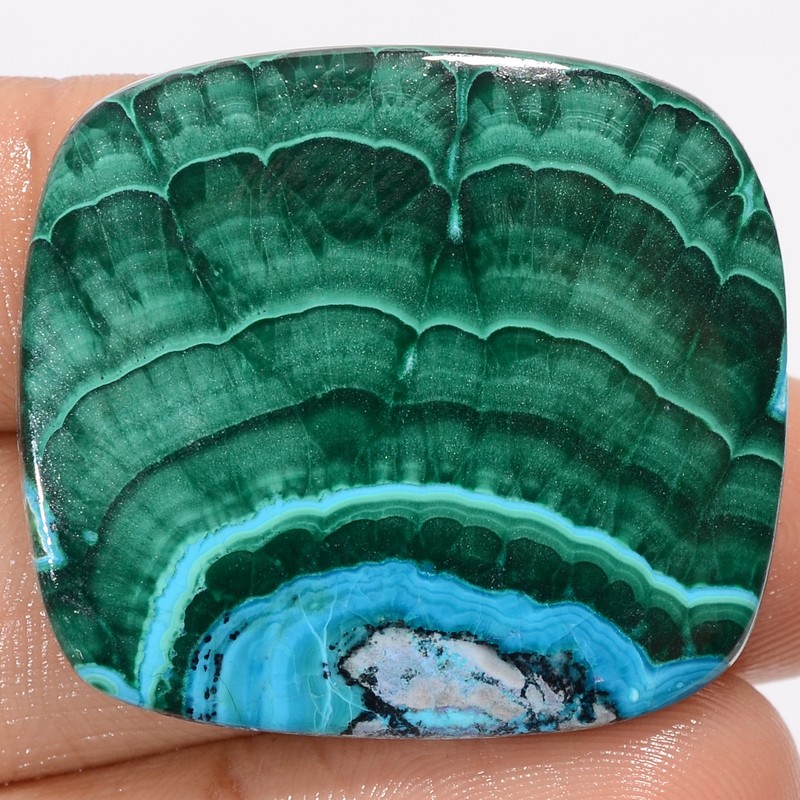 Malachite Chrysocolla Radiant Cabochon Loose Gemstone 65.5 Ct 32X28X4mm EE-45408