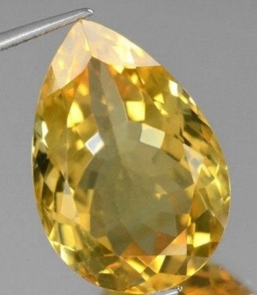 GOLDEN CITRINE 13 x 9 MM PEAR CUT ALL NATURAL