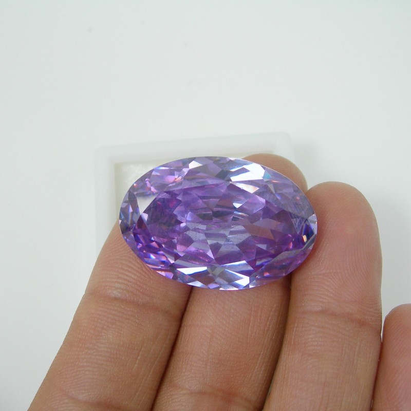 91.46 carats Oval 32x21mm Lilac Purple Colour Created Large Statement Gemstone