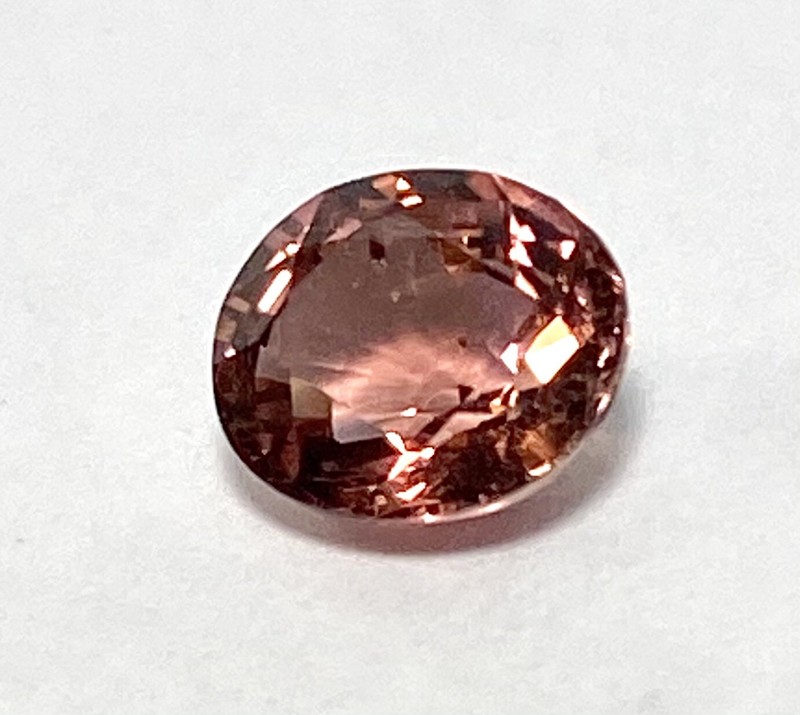 Certified 2.33ct 9x8mm Oval Facet Pink Orange Tourmaline Transparent Loose