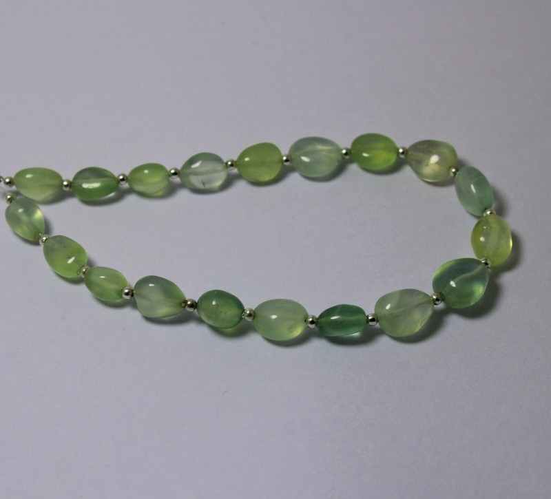 70 Ct 5x8 to 5x11 MM Natural Light Green Smooth Tumble 8 Inch Necklace Gemstone gallery