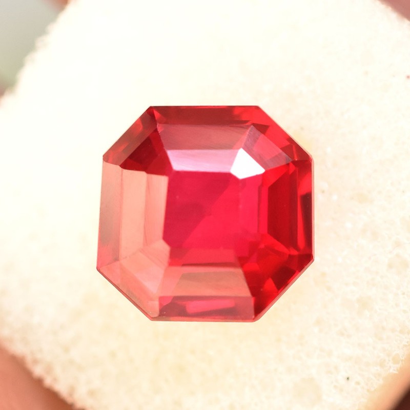 NATURAL Red Ruby CERTIFIED 10x10mm Immaculate Square Cut Loose Gemstone