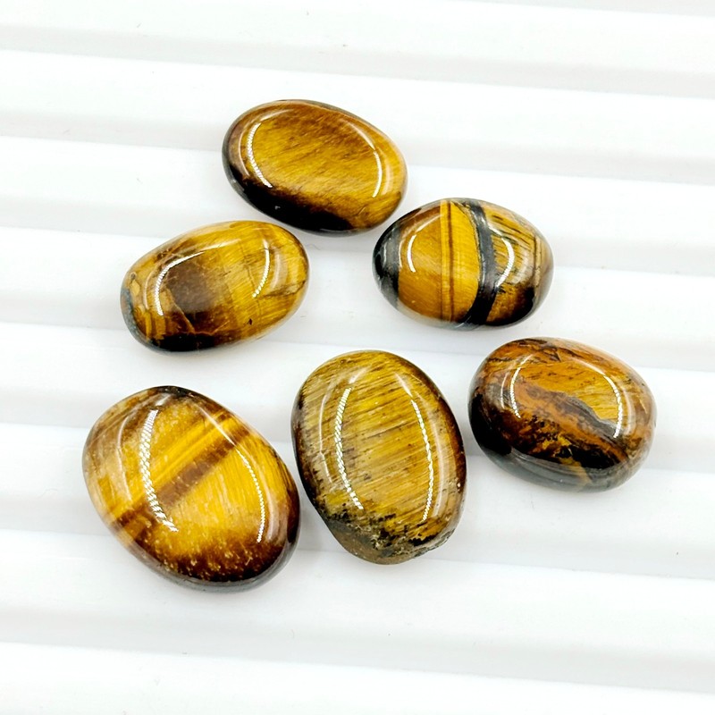 44 Carat Natural Tiger's Eye Cabochon Loose Lots Polished Gemstone BJ-6 gallery