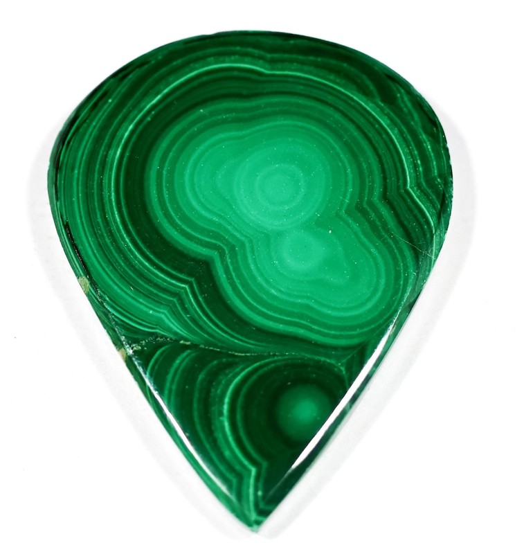 91 Ct 5X33X42 mm Natural Green Malachite Pear Cabochon Gemstone MV-155