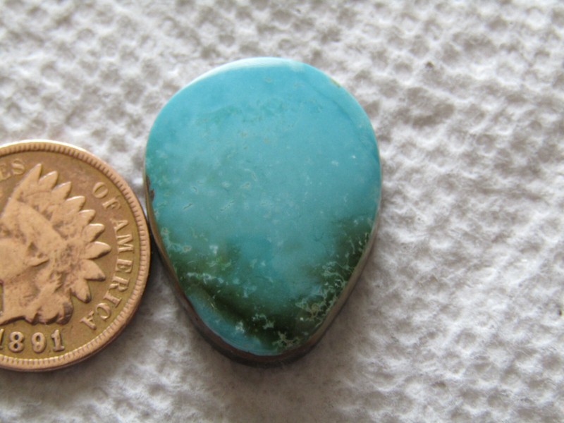 King’s Manassa Turquoise 21 carat Cabochon American Blue Green Cab Lick Skillet