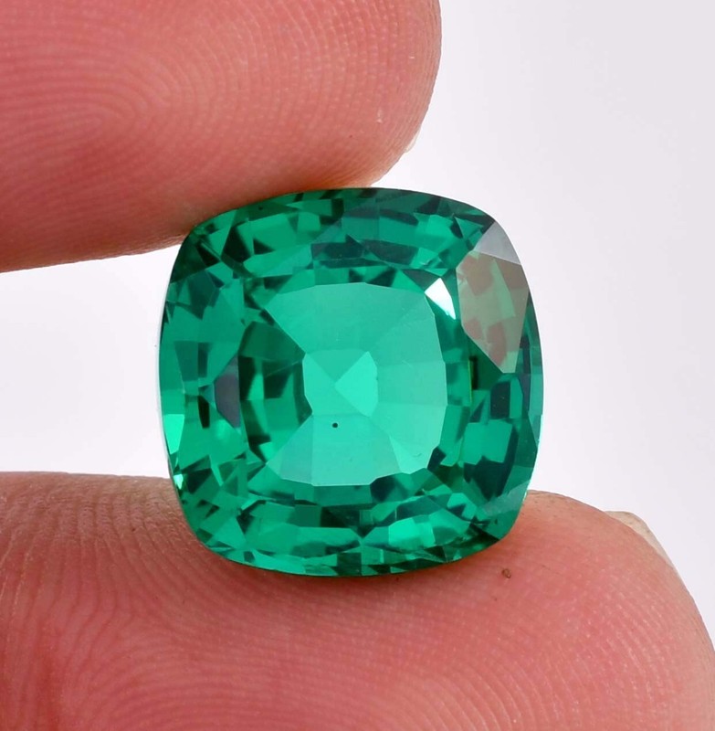 8x8 MM Natural Green Zambian Emerald Cushion Cut Loose Gemstone GIT Certified gallery