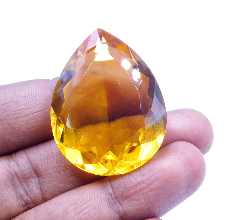 30X40 MM Lab Created Citrine Quartz Pear Cut Loose Gemstone 84 Cts 1 Pcs P-3619 gallery