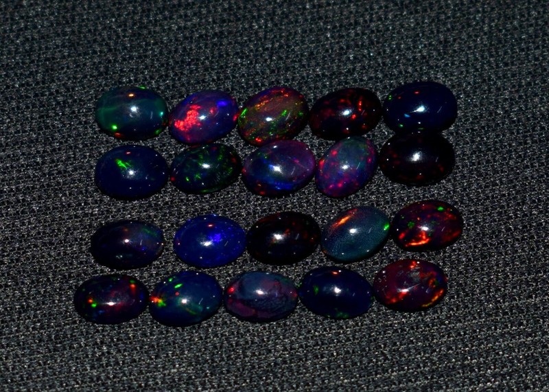 5x7MM 50Pcs Natural Ethiopian Black Opal Welo Fire Opal Loose Gems Cabochon Lot gallery
