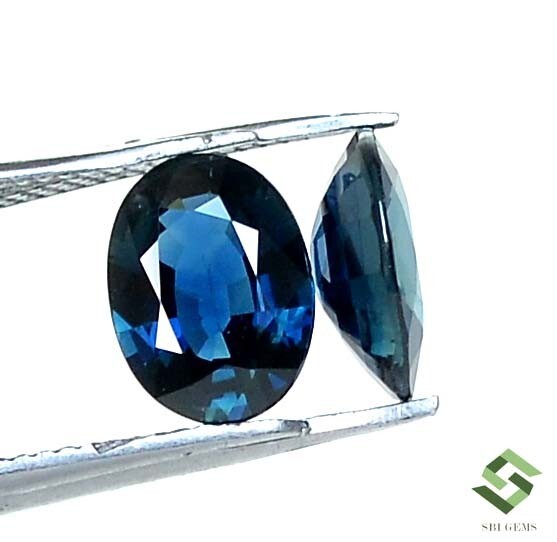 8x6 mm IGI Certified Natural Blue Sapphire Oval Cut Pair 2.25 CTS Loose Gemstone gallery