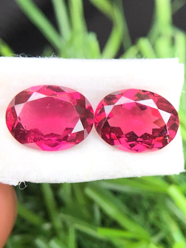 Natural Red Garnet Gemstone 2pc, 7x5MM Oval Pair Garnet For Jewelry