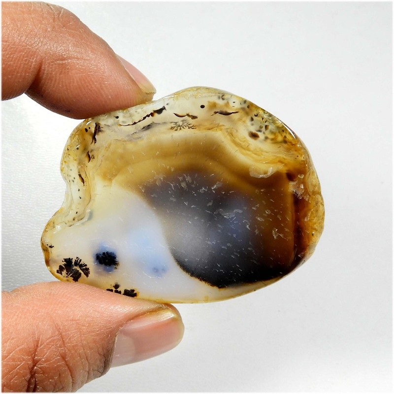 Yellow Montana Agate Slice Cabochon Polished Natural Gemstone Loose 96 Cts #8018 gallery