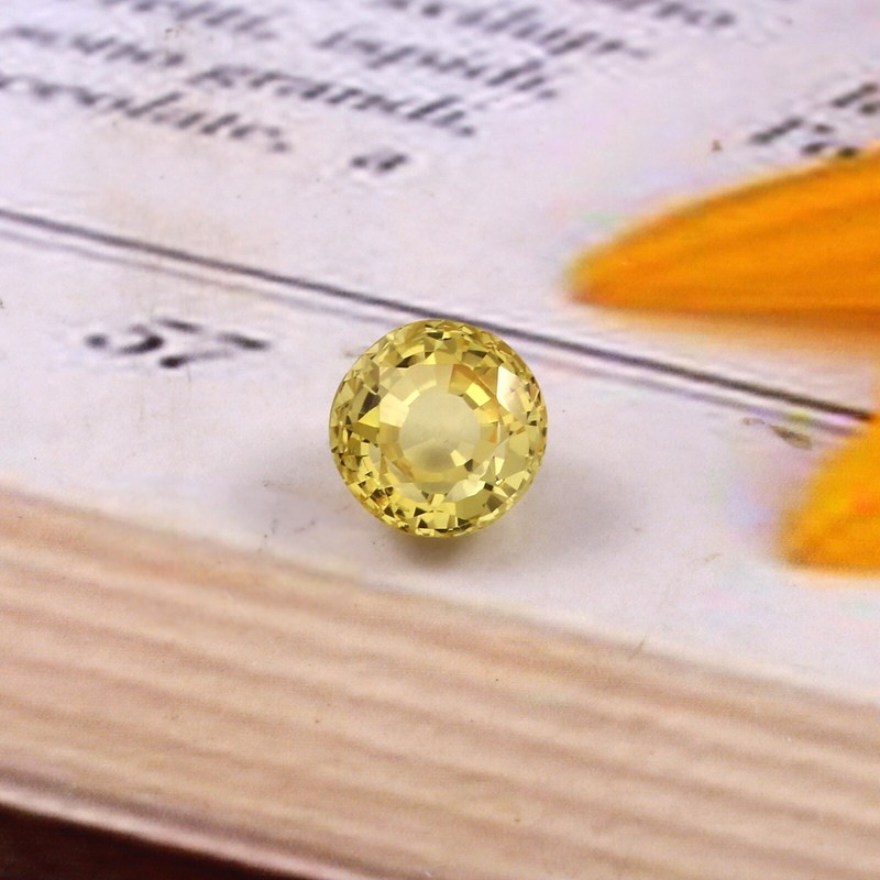 AAA Stunning Natural Ceylon Yellow Sapphire Loose Round Gemstone Cut 10×10 MM