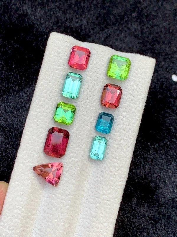 50 Ct 9 Pcs GIE Certified Natural Paraiba Tourmaline Mix Cut Loose Gemstone Lot gallery
