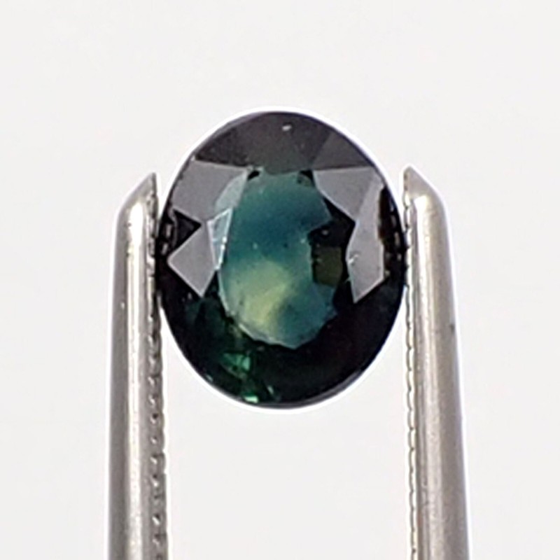 0.75ct Oval 6.0×5.0mm Deep Blue Green Rare Natural Australian Parti Sapphire Gem