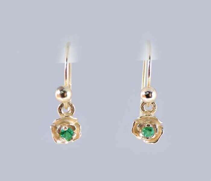 Gold Alexandrite Earrings Russian 19thC Antique Rare Natural Color-Change 14kt