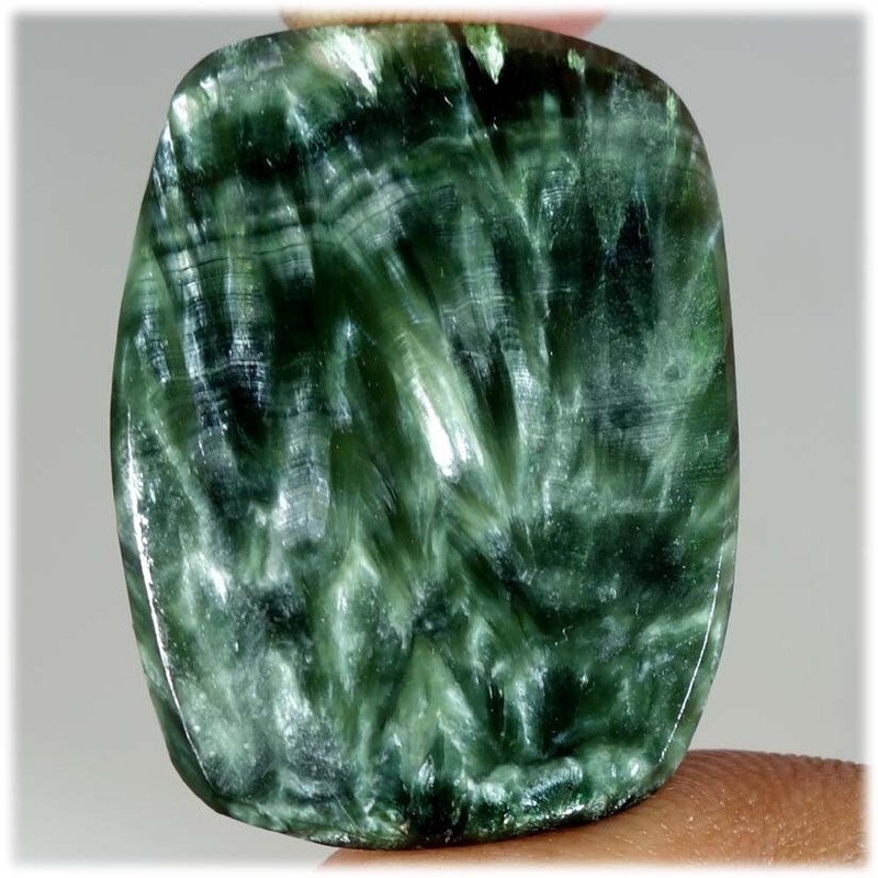 38.00 Cts Natural Cushion Cabochon Green Seraphinite Chakra Healing Pendant Gems gallery