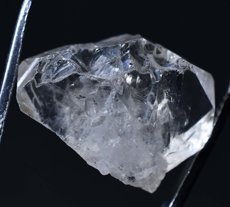 9.50 Ct Rare Natural Herkimer Diamond Water Clear Quartz Crystal Anthraxolite gallery