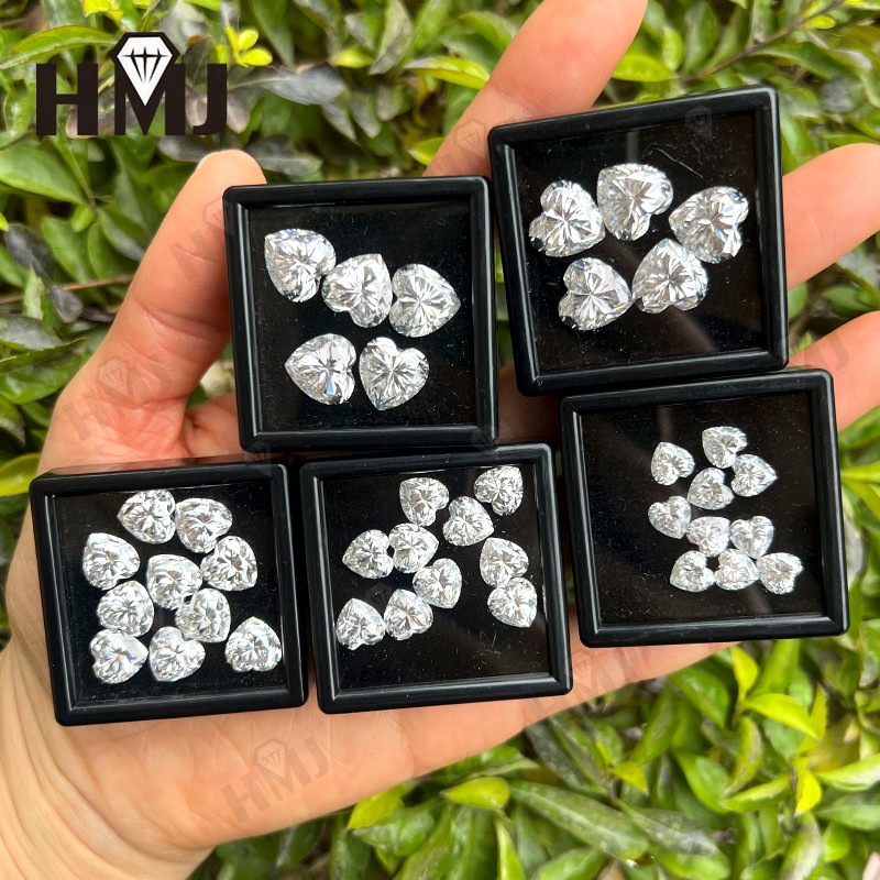 3~11MM Heart Cut Loose Moissanite D White Wholesale Excellent Cut W.GRA From US gallery