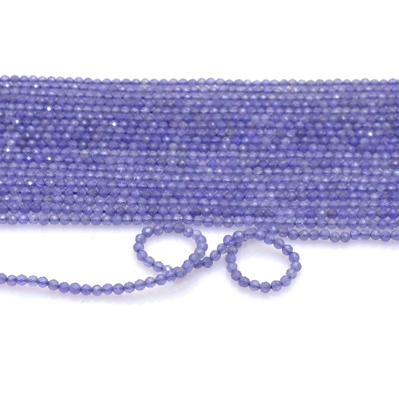 Natural Tanzanite AAA Faceted Round Beads 2mm 2.5mm 3mm 3.5mm 15 Inch Strand gallery