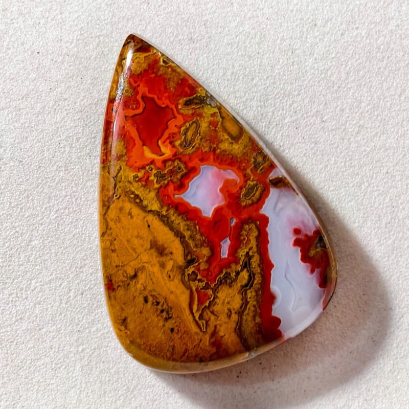 25 Cts Natural Moroccan Seam Agate Cabochon Gemstone 27.7x18.9x6.1 MM gallery