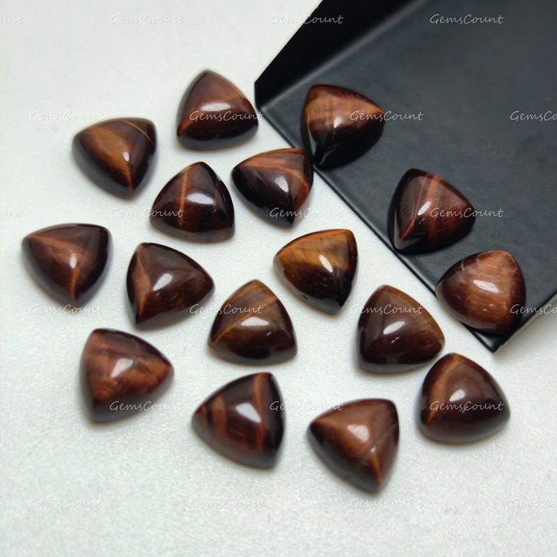 Natural Red Tiger Eye Trillion Smooth Cabochon Polished Gemstone 5mm-20mm
