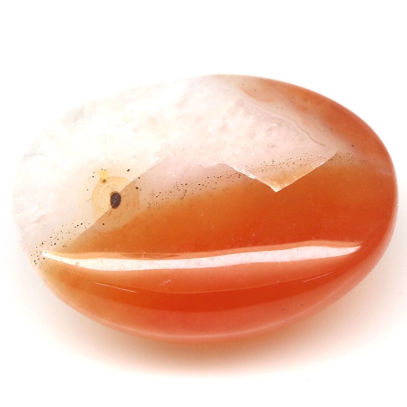 29.79 CT. Unheated Orangish White Botswana Agate Oval Cabochon gallery