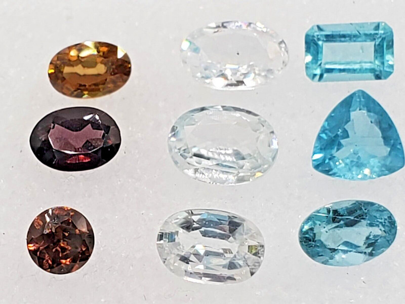 Mixed Colors & Shapes Natural Zircons Loose Faceted Gemstones Parcel 7.10 Carats