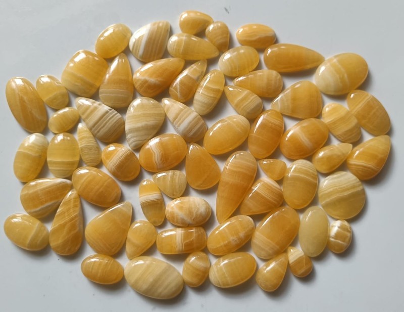 Natural Yellow Lace Agate Mix Shape Cabochon Loose Gemstone Wholesale Lot