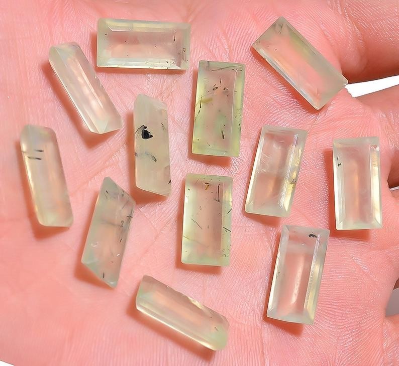 8x10mm Prehanite Natural Octagon Faceted Cut Loose Gemstone