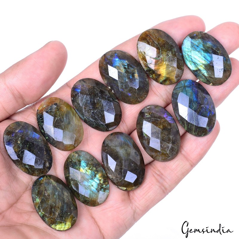 350 Ct/11 Pcs Natural Untreated Multi Shine Labradorite Oval Calibrated Gems Lot