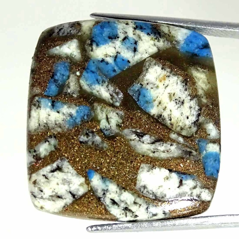 28.20Cts Treated K2 Jasper Copper Turquoise Cushion Cabochon Loose Gemstone