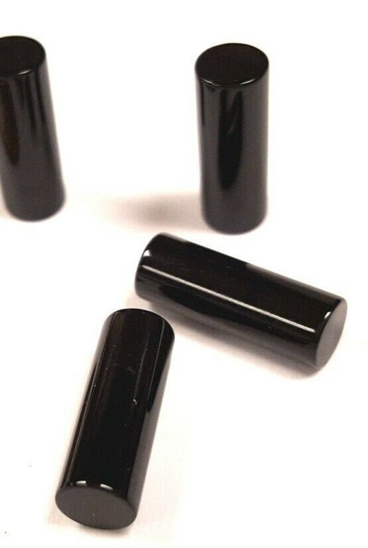 1 VINTAGE GENUINE BLACK ONYX GEMSTONE 14x5mm. SOLID TUBE CYLINDER E503