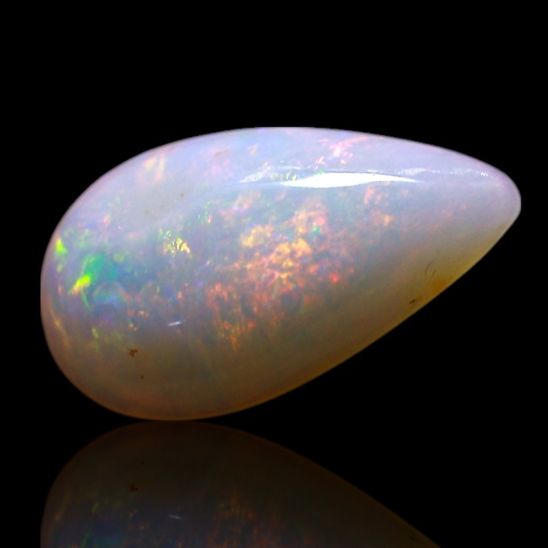 0.70 Cts Natural Fire Opal Gemstone Pear Handcrafted Cabochon 10x5x2 mm gallery