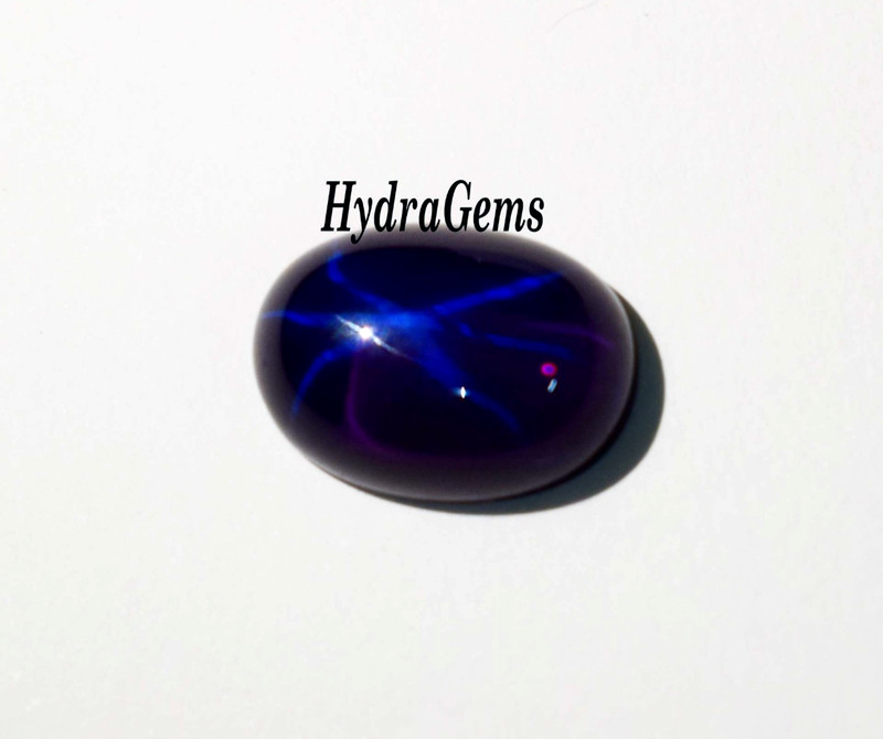 6 Rays Deep Royal Purplish Blue Natural 8Ct Blue Star Sapphire Cabochon Gemstone gallery