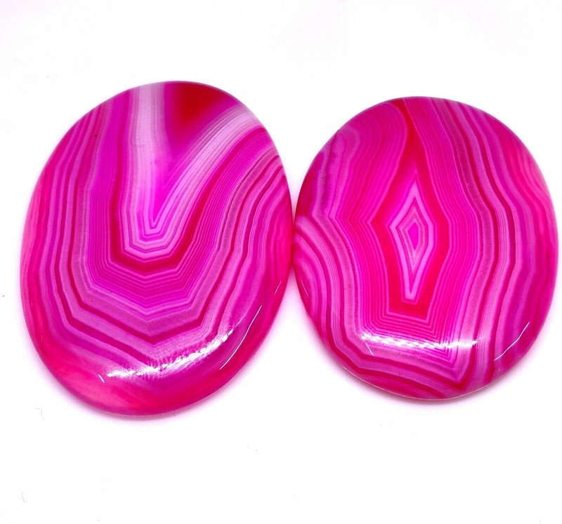Banded Pink Onyx Oval Cabochon Loose Gemstone Lot Jewelry Making 128Cts,
