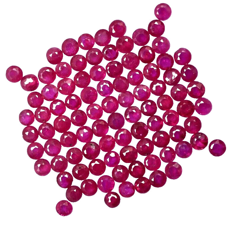 2.20Ct Natural Red Ruby Round Cut 2mm 50Pcs Lot Loose Gemstone Certified Z20