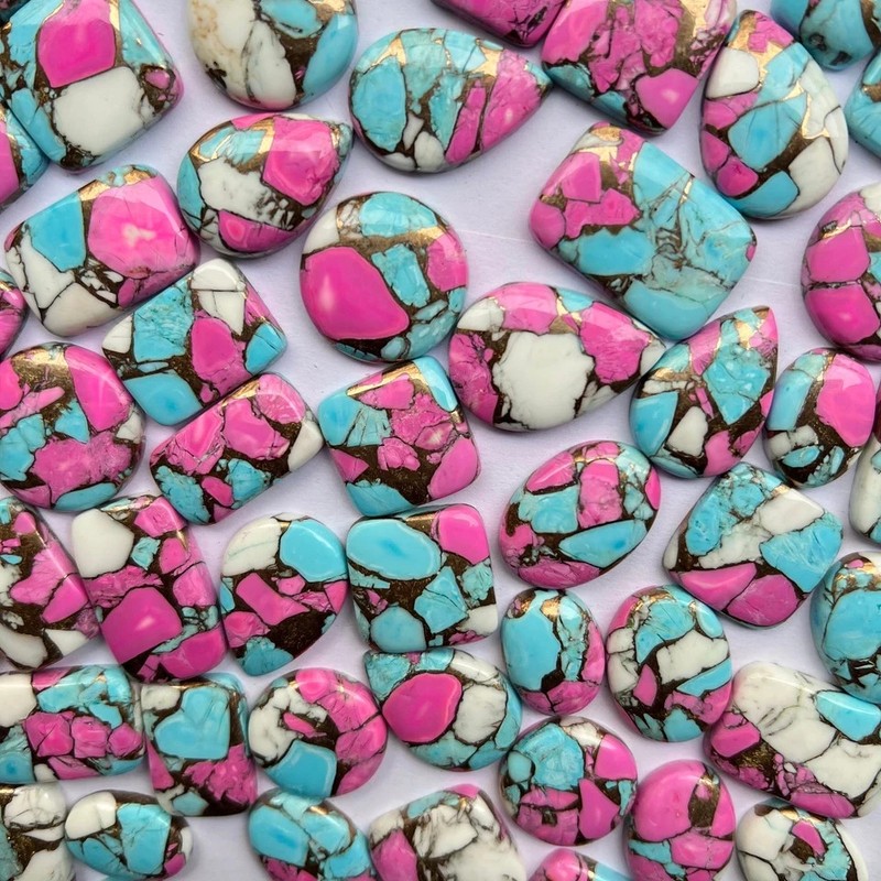 AAA+ Cotton Candy Kingman Turquoise Good Quality Genuine Stone Free Form Lot gallery
