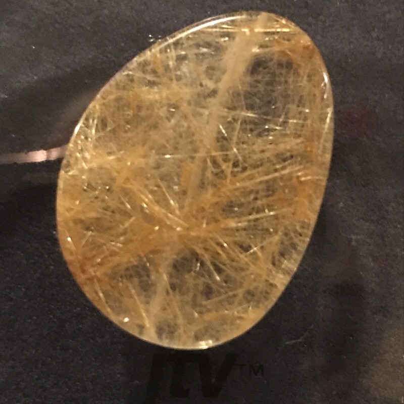 30x22mm Natural Golden Rutile Quartz Flat Cabochon Gemstone From Peru