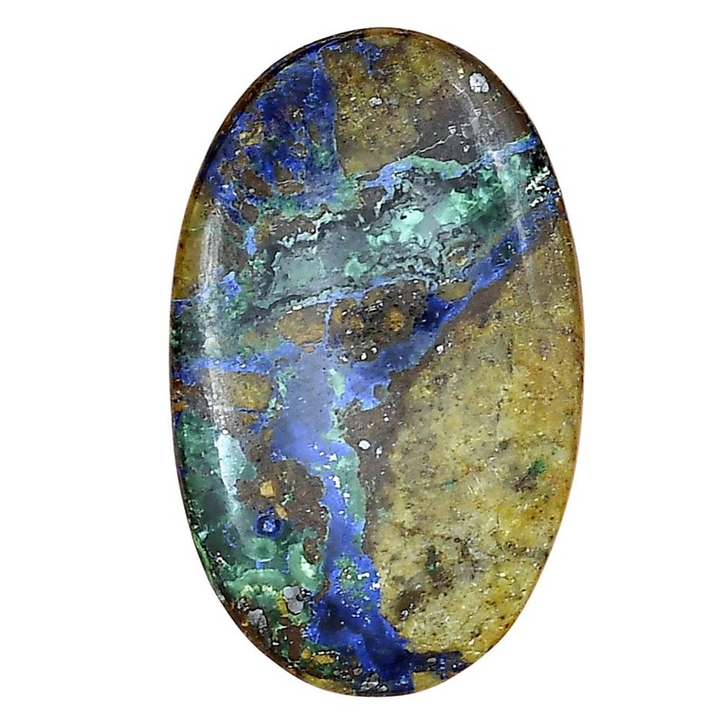Natural Azurite Chrysocolla 34.18×21.34×5.3 mm Oval Polished Gemstone LS02423-37