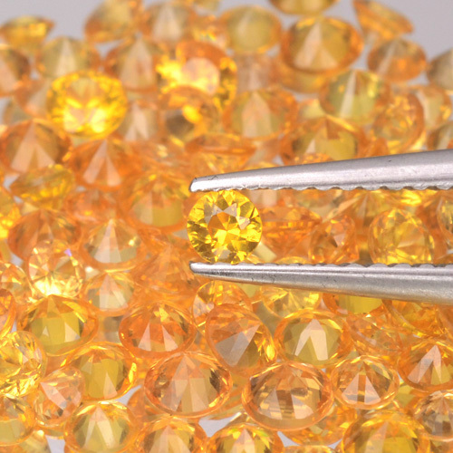2.7mm Lot 6,10,50,100pcs Round Diamond Cut Calibrated Natural Yellow SAPPHIRE