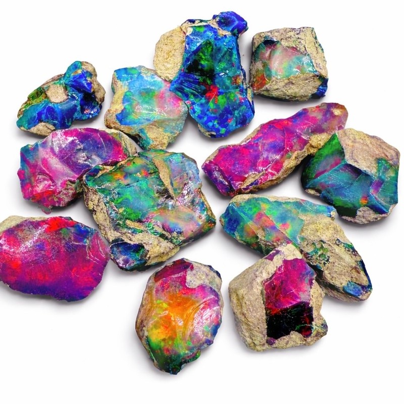 opal rough, dry black opal raw cut grade rough large pieces for making jewelry