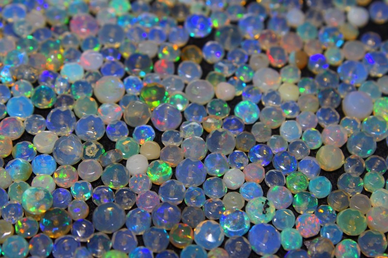 AAA+ Natural Welo Ethiopian Opal Faceted Rondelle Loose Gemstone Beads 4-6 MM gallery