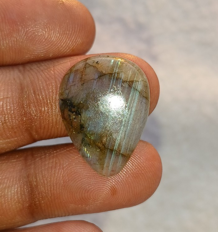 Natural Blue Labradorite Pear Cabochon 23x17x4mm Approx 12.30Cts AMJ251