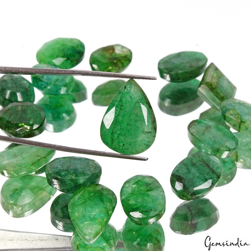 150.00 Cts Natural Blue Green Emerald Mix Faceted Gems Lot 15 Pcs For Jewelry gallery