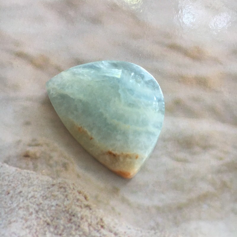 31x24x5mm Blue Calcite Cabochon Loose Stone gallery