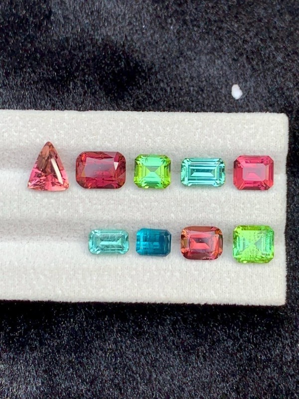 50 Ct 9 Pcs GIE Certified Natural Paraiba Tourmaline Mix Cut Loose Gemstone Lot gallery