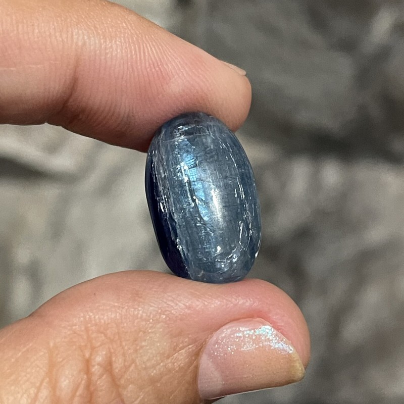 15.7ct 21x12.9x5mm Stunning Teal Blue Smooth Kyanite Oval Cabochon Loose Gem gallery