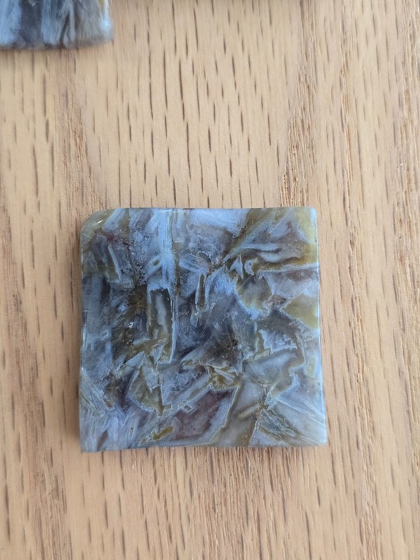 Natural Sagenite Agate Undulating Square Slab Geometric Drilled Stone Pendant gallery